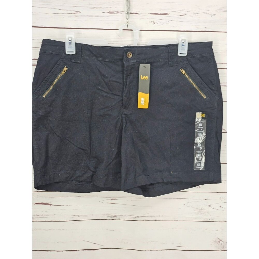 Lee Women's Straight Fit Shorts Size 18 Medium Black NWT‎